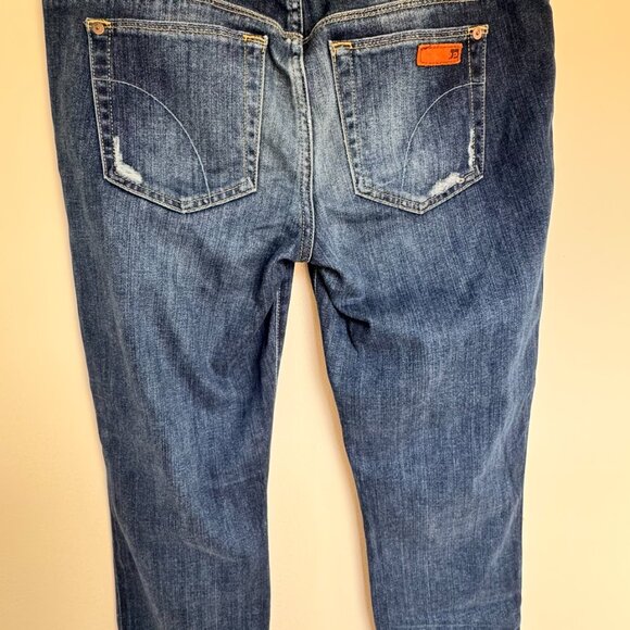 Women’s JOE'S “Kicker” Straight Crop Blue Denim Distressed Mid Rise - Picture 6 of 9